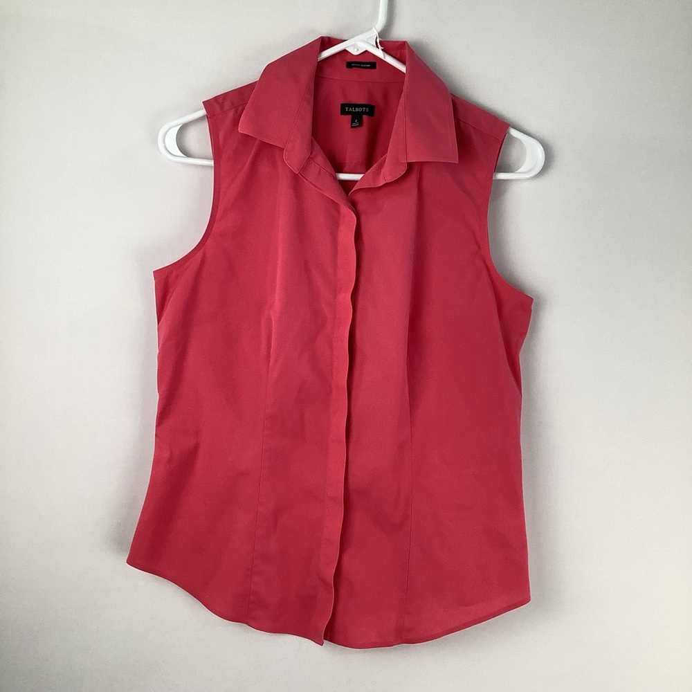 Talbots Women's Non Iron Sleeveless Perfect Shirt size 2